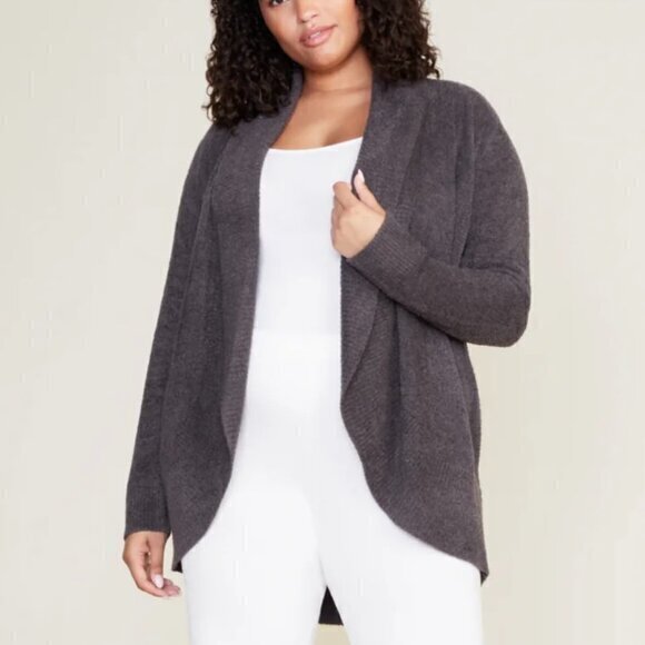 Barefoot Dreams CozyChic Lite Circle Cardigan in Carbon Gray Size M - Picture 1 of 8